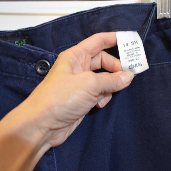 CINTAS Susan Fit Navy-Blue Straight Boot-Cut Pockets Polyest-Cotton Pants 14 SH - Picture 5 of 6